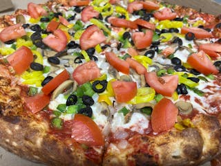 Large specialty pizza with large 1 topping pizza and breadsticks