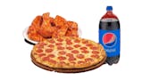 PIZZA AND WINGS AND 2L SODA