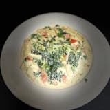 Pasta with Alfredo Sauce with Spinach & Tomato