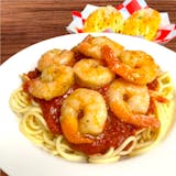 Spaghetti Tomato Sauce & Shrimps (2 Garlic rolls)