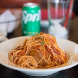 Capellini With Meatballs Lunch