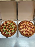 Two Large Pizza with 2 Toppings On Each & 1 Order of Breadsticks