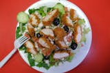 Greek Salad with Fried Chicken