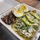 Chilaquiles Verdes w/meat and egg