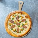 "Sausage" and Artichoke Pizza