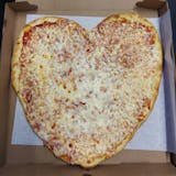 Traditional heart pizza