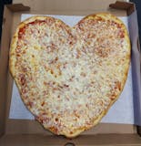 Traditional heart pizza