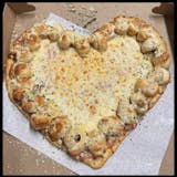 heart crusty garlic knots pizza
