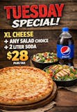 X-Large Cheese Pizza, Any Salad & 2 Liter Soda Special