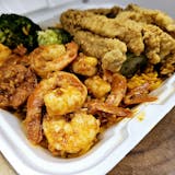 Fish & Shrimp Rice Platter