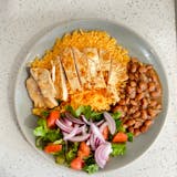 Grilled Chicken Over Rice & Beans