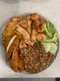 Chicken Cutlet Over Rice & Beans