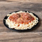 Spaghetti with Meatballs and Garlic Bread