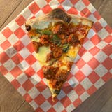 Spicy Meatball Pizza Slice