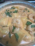 Ravioletti with shrimp in pink sauce