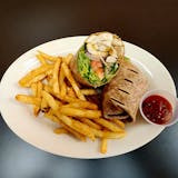 Grilled Chicken Wrap--with fries