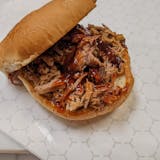 Pulled pork sandwich with BBQ