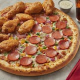 Large Pizza, 10 wings and 2 liter