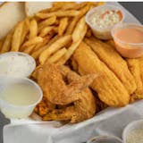 #3  One Catfish Fillet & 3 Pieces Wings with Fries