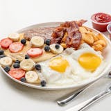 #5) 2-Pancakes Home fries, eggs, meat of choice