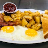 #1)Home Fries, Eggs, Meat of choice
