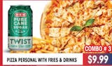 Combo #3 Pizza Personal with Fries & Can of Soda