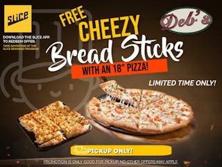 Any 18" Pizza & Free Bread Stick Special