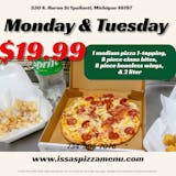 Medium 1-topping Pizza, Cinna Bites, Boneless Wings & 2 Liter Soda Special