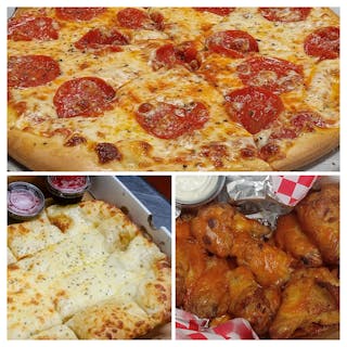 Large Pizza, Bread, & Wings