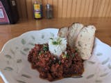 sloppy Joe with rice and a side of homemade bread