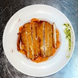 Tortellini Alla Panna with Breaded Chicken