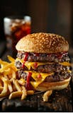 Triple Cheeseburger with Fries