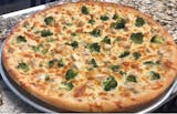 Chicken Alfredo Broccoli Pizza