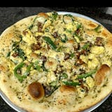 Potato, Peppers & Spinach Pizza Breakfast