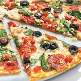 Crustless Dairy-Free Cheese Greek Pepperoni Pizza