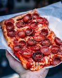 Sicilian Spicy Honey Pepperoni Pizza Slice