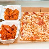 Large Cheese Pizza & 20 Party Wings Special