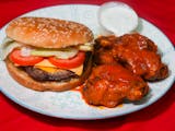 Cheese Burger with Buffalo Wings