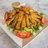 Greek Salad with Chicken Milanese