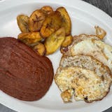 Refried Beans, Sweet Plantains& Egg
