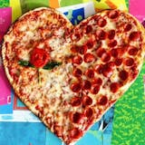 Heart Shaped Pizza with Half Pepperoni