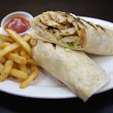 Grilled Chicken & Mozzarella Wrap With Fries