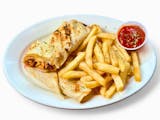 BBQ Chicken Wrap With Fries