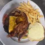Cheddar & Bacon Mushroom Burger Lunch