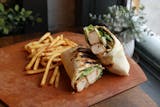Caesar Chicken Shish Wrap with French Fries