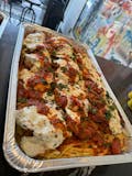 Eggplant parm w/ pasta half tray