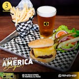 Captain America Burger with Fries
