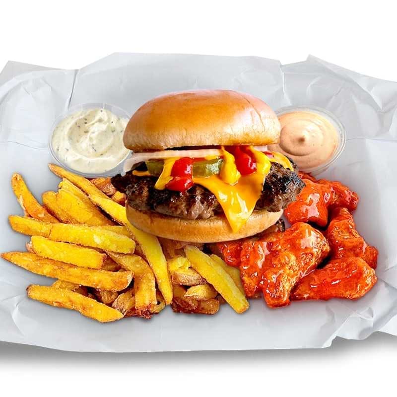 Burger & 6 Wings Combo Special