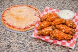 One Medium Cheese Pizza & 8 Wings Special