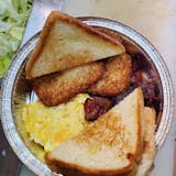 #8 French Toast with 2 Eggs, Meat & Hash Brown Breakfast